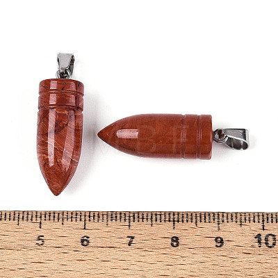 Natural Red Jasper Pendants G-N349-16P-05-1