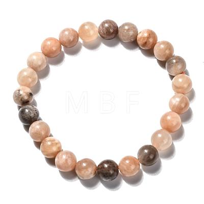 Natural Sunstone Stretch Bracelets BJEW-E373-8mm-12-1