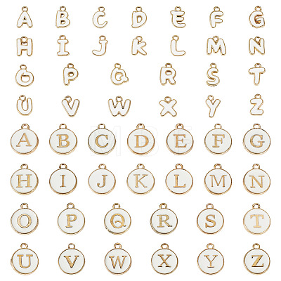 2Bags 2 Styles Initial Letter A~Z Alphabet Enamel Charms ENAM-TA0003-68-1
