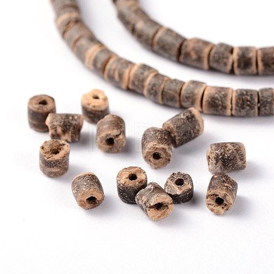 Natural Coconut Column Bead Strands COCB-O001-04-1