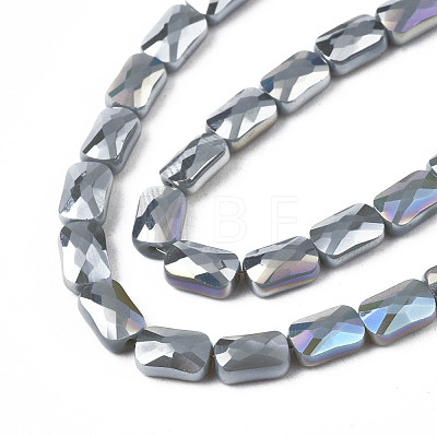 Electroplate Opaque Solid Color Glass Beads Strands EGLA-N002-25-A09-1