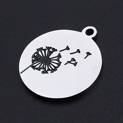 Non-Tarnish 201 Stainless Steel Etched Pendants STAS-N090-JN798-1