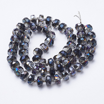 Electroplat Glass Beads Strands X-EGLA-Q092-8mm-D02-1