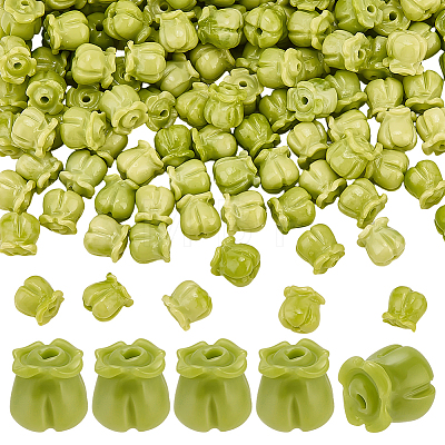150Pcs Opaque Resin Imitation Shell Beads RESI-PH0002-77A-1