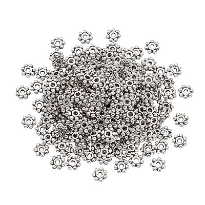 Tibetan Silver Daisy Spacer Beads TIBE-TA0001-05AS-A-1
