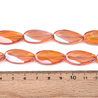 Electroplate Transparent Glass Beads Strands EGLA-N055-02E-1
