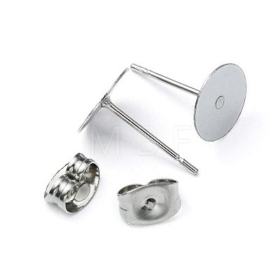 100Pcs 304 Stainless Steel Stud Earring Findings STAS-YW0001-43C-1