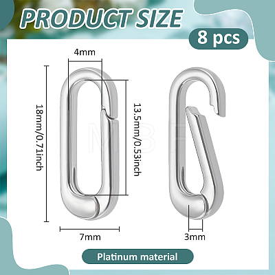 8Pcs Brass Spring Gate Rings KK-BC0015-69P-1