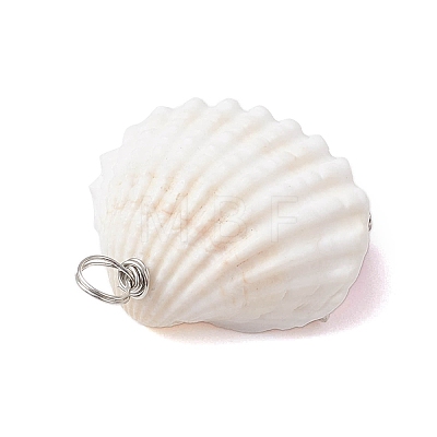 Natural Shell Pendants PALLOY-JF02646-1