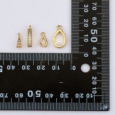 10Pcs 2 Style Brass Micro Pave Clear Cubic Zirconia Charms FIND-SZ0005-89-1