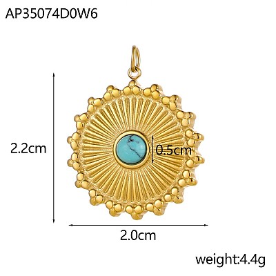 304 Stainless Steel & Natural & Synthetic Mixed Gemstone Beaded Pendants STAS-OY005-99G-1