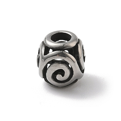 304 Stainless Steel European Beads STAS-H238-09J-AS-1