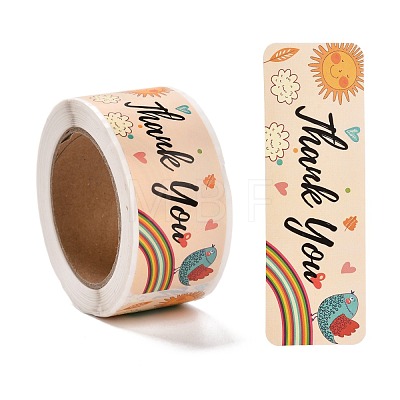 Rainbow Pattern Paper Gift Tag Stickers DIY-C011-01B-1