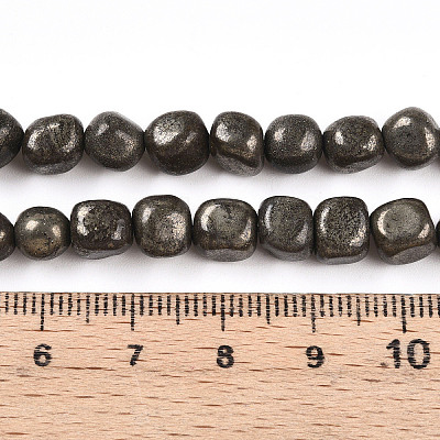 Natural Pyrite Beads Strands G-N346-04A-01-1