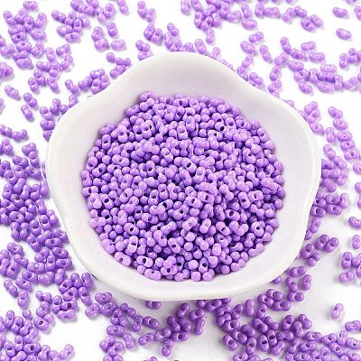 Baking Paint Glass Seed Beads SEED-A033-04T-1