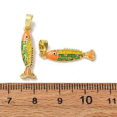 Brass Enamel Pendants KK-F911-23G-01-1