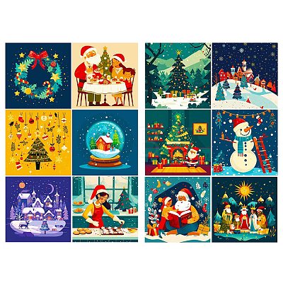 12Pcs Christmas Scrapbook Paper Pads DIY-P085-01C-1