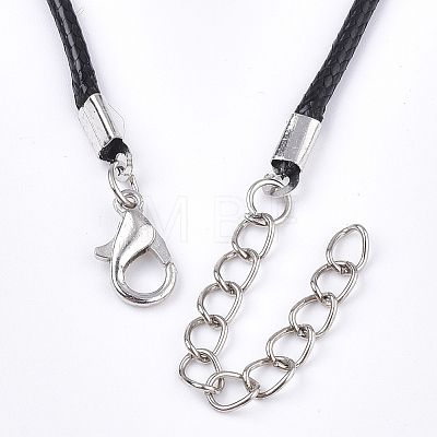 Waxed Cord Necklace Making with Iron Findings LS-X-NJEW-R229-2.0mm-02-1