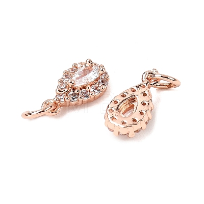 Brass Micro Pave Cubic Zirconia Charms LS-RB-I077-15RG-RS-1-1