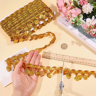 Polyester Metallic Thread Lace Tassel Ribbons OCOR-WH0108-42A-1