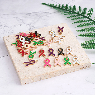 140Pcs 7 Colors Alloy Enamel Pendants ENAM-CD0001-13-1