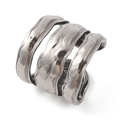 Non-Tarnish 304 Stainless Steel Cuff Rings for Women RJEW-G324-02P-1