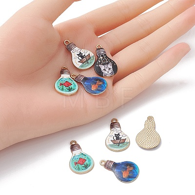 8Pcs 4 Style Alloy Enamel Pendants ENAM-YW0003-06-1