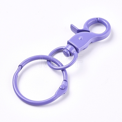 Baking Painted Alloy Swivel Keychain Clasp Findings X-KEYC-WH0016-40G-1