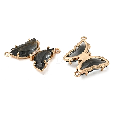 Brass Pave Faceted Glass Connector Charms FIND-Z020-04V-1