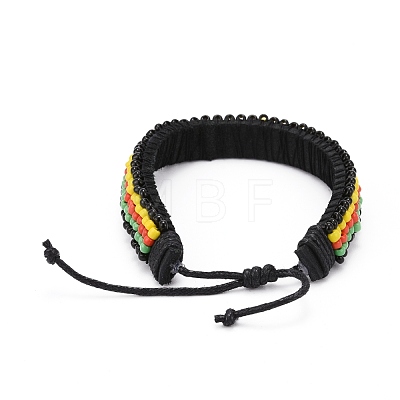 Adjustable Seed Bead Braided Beaded Bracelets for Men Women BJEW-JB06288-02-1