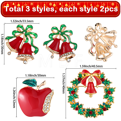 6Pcs 3 Styles Enamel Pins JEWB-SP0001-10-1