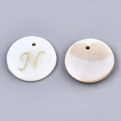 Natural Freshwater Shell Pendants X-SHEL-N027-04N-1