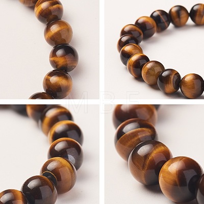 Natural Tiger Eye Round Beads Stretch Bracelets BJEW-N301-8mm-03-1