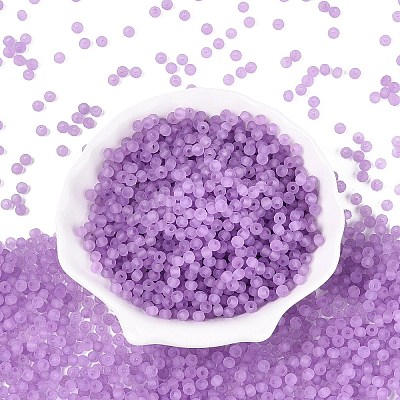 FGB Frosted Transparent Glass Seed Beads SEED-N013-04A-07-1