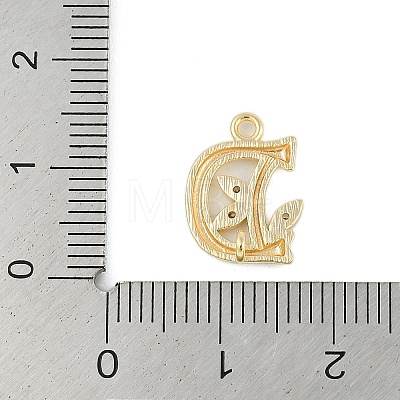 Brass Crystal Rhinestone Letter Links Connector Charms KK-S395-06G-D-1