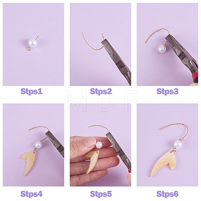 DIY Mermaid Tail Shape Earring Making Kit DIY-SZ0009-63-1