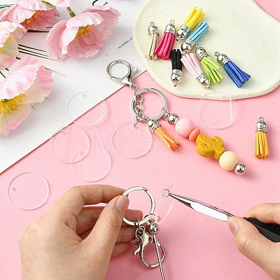 DIY Alloy Bar Beadable Keychain Making Kits DIY-YW0008-76-1