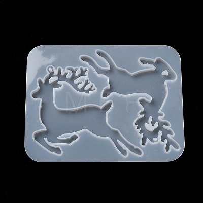 DIY Christmas Reindeer Pendant Silicone Molds DIY-P075-C02-1