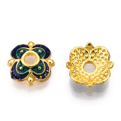 4-Petal Alloy Enamel Bead Caps X1-ENAM-TAC0023-04-1