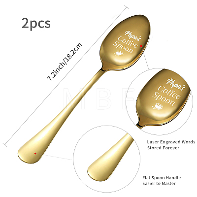 Stainless Steel Spoons Set AJEW-WH0253-011-1