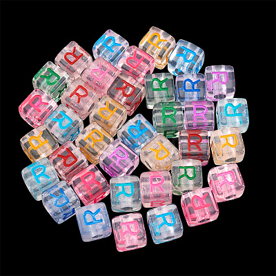 50Pcs Acrylic European Beads MACR-TADJ0001-13R-1