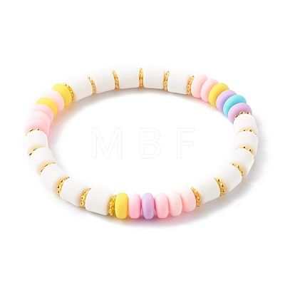 Handmade Polymer Clay Beads Stretch Bracelets Sets BJEW-JB06427-03-1