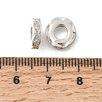 Infinity Brass Micro Pave Clear Cubic Zirconia European Beads KK-Z156-11P-1