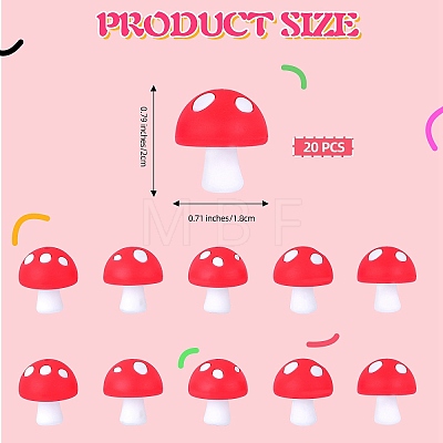 20Pcs Mushroom Silicone Focal Beads JX901D-1