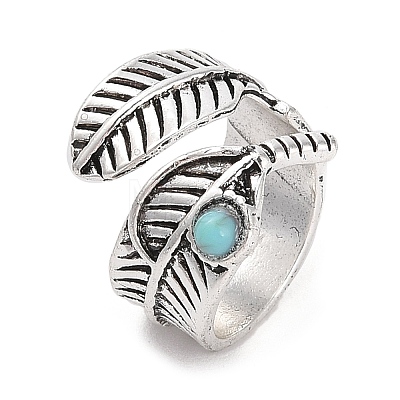 Synthetic Turquoise Cuff Rings RJEW-B040-03AS-1