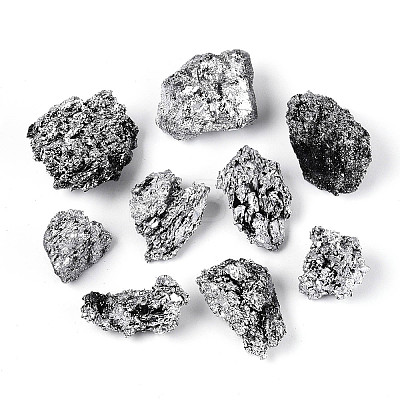 8~12Pcs Electroplated Natural Coal Quartz Geode Cornucopia Mineral Specimen G-N360-03D-1