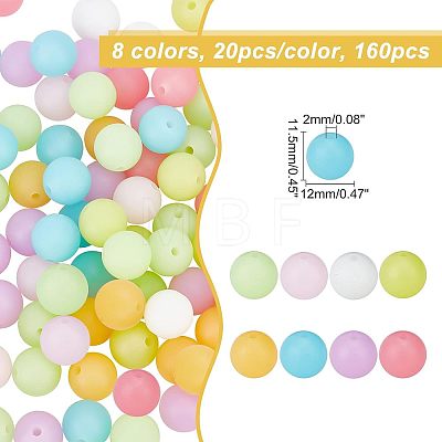 160Pcs 8 Colors Luminous Silicone Beads SIL-CA0001-16-1