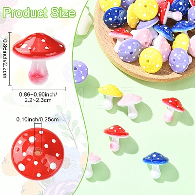 20Pcs 5 Colors Opaque Acrylic Beads MACR-YW0004-76-1