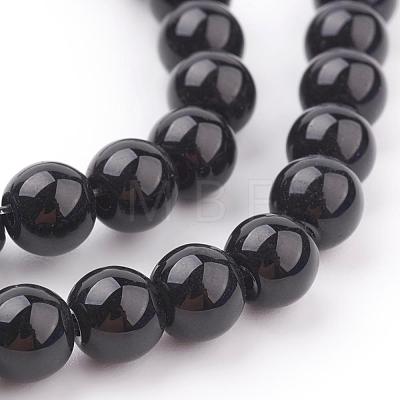 Black Glass Pearl Round Loose Beads For Jewelry Necklace Craft Making X-HY-6D-B20-1