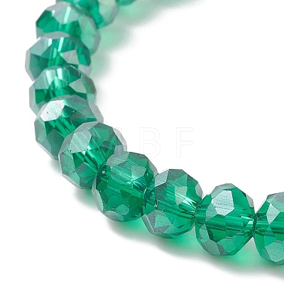 Glass Beaded Stretch Bracelet with Alloy Rhinestone Heart Charm for Women BJEW-JB09142-1